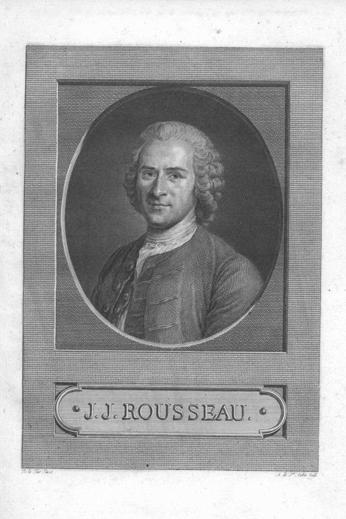 Frontispiece Volume 1, Portrait of Jean Jacques Rousseau.